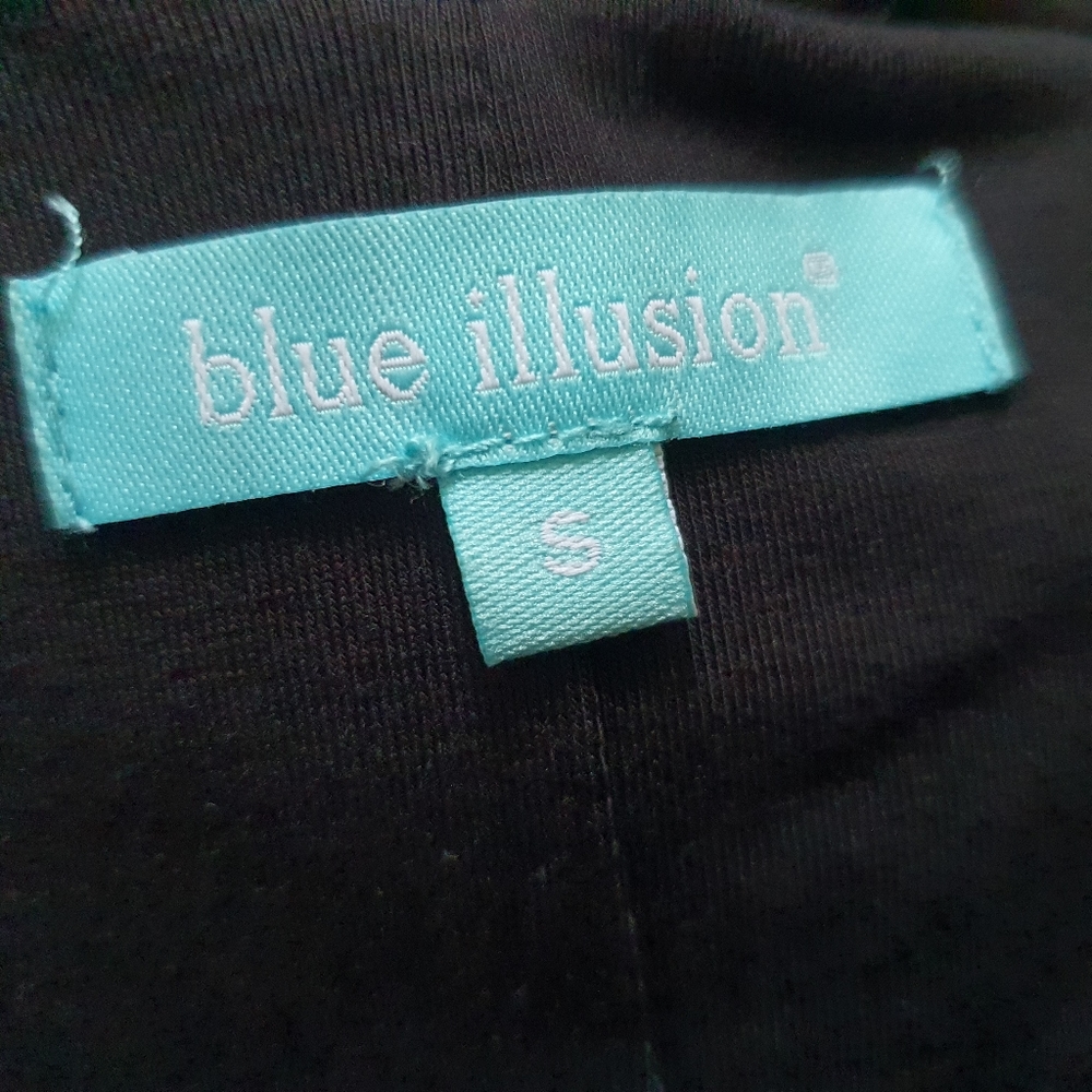 Blue Illusion Black Cap Sleeve Empire Maxi Dress  Size 12 - Picture 2 of 5